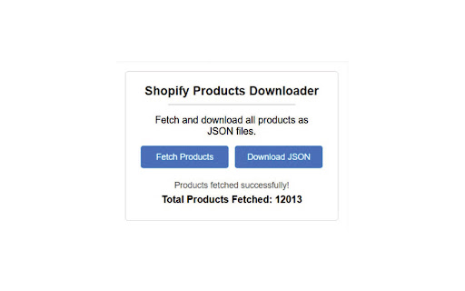 Shopify Products JSON Scraper screenshot