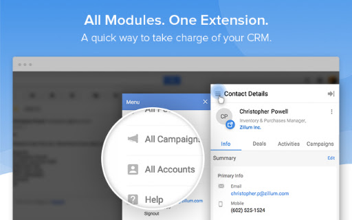 Zoho CRM for Gmail screenshot