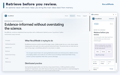 RecallMode — Smart Study Breaks screenshot
