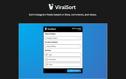 ViralSort - Sort Instagram Reels & Manage in One Dashboard. screenshot
