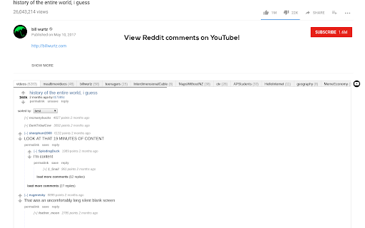 Karamel: View Reddit comments on YouTube™ screenshot