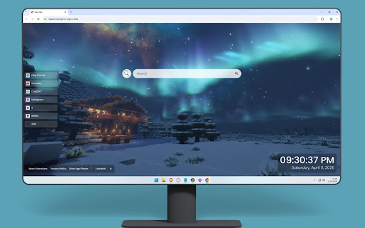 Minecraft Northern Lights Live Wallpaper screenshot