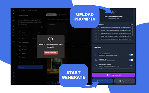 Autopik: Bulk AI Image Generator for Freepik screenshot