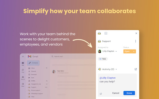 Hiver in Gmail: AI-powered customer service platform screenshot