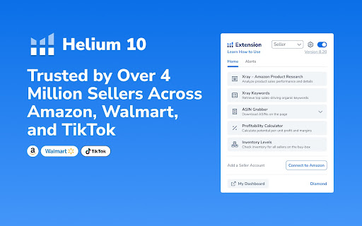 Helium 10 for Amazon Sellers, Influencers, and Walmart Sellers screenshot
