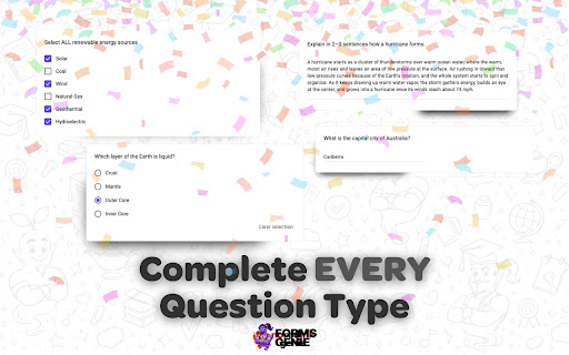 Google Form Solver, Get Instant Google Form Answers With FormsGenie screenshot