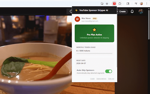 YouTube Sponsor Skipper AI - Automatically Skip Sponsor Segments in Videos screenshot