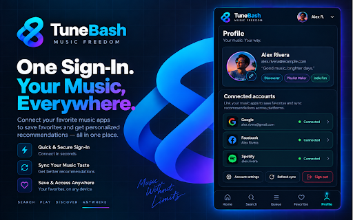 Free Music Player & Song Search – TuneBash screenshot