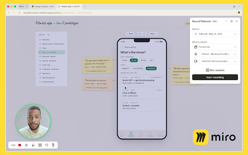 Miro Talktrack: Recordings that move work forward screenshot