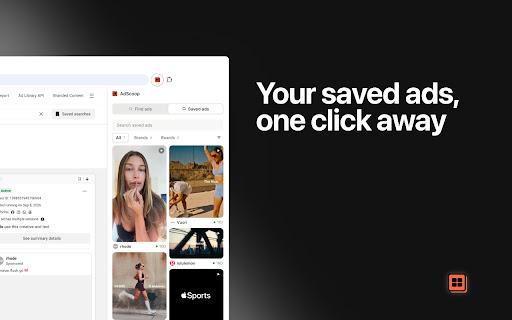 AdScoop — Save, download, transcribe from Facebook Ad Library screenshot