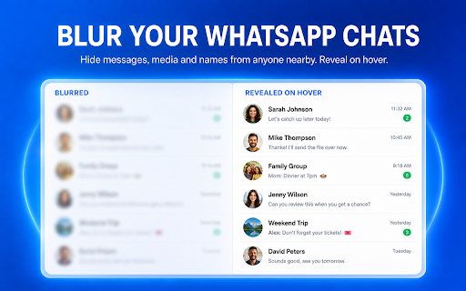 Privacy Extension for WhatsApp Web: Lock & Blur screenshot