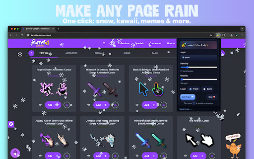 Make it Rain - Emoji & Confetti Rain on Websites screenshot