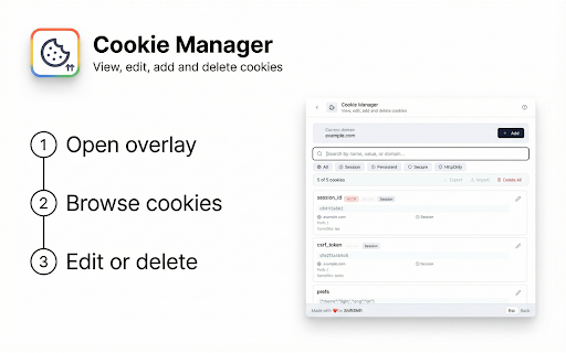 Cookie Editor screenshot