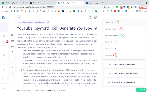 SEO Content Checker: Plagiarism & Readability screenshot