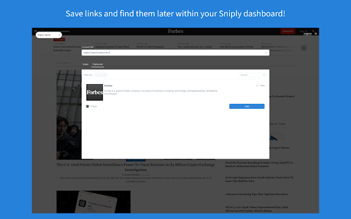 Sniply Browser Extension screenshot