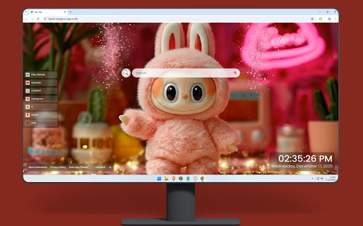 Pink Labubu Toy Cute Live Wallpaper screenshot