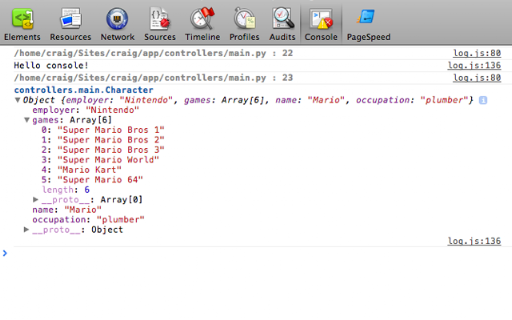 Chrome Logger screenshot
