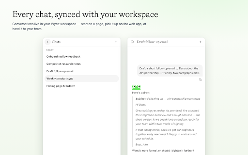 Wyatt - AI Meeting Assistant screenshot