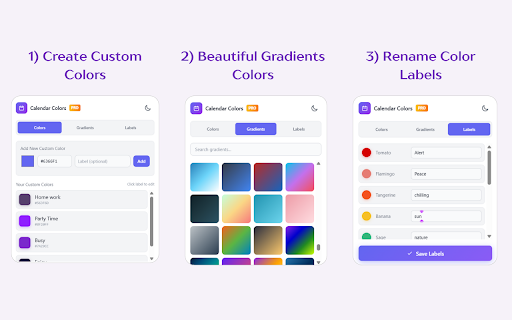 Custom Labels & Colors for Calendar screenshot