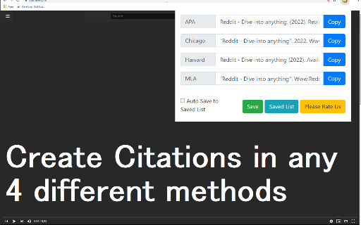 Citation Manager for Google Chrome™ screenshot