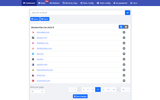 Web Site blocker screenshot