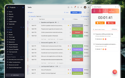 Zoho Projects screenshot