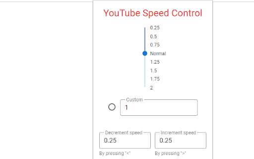 YouTube Speed Control screenshot