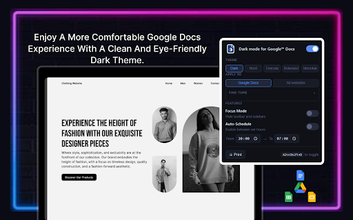 Dark mode for Google™ Docs screenshot