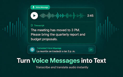 Audio to Text + Translation in WhatsApp Web using AI screenshot