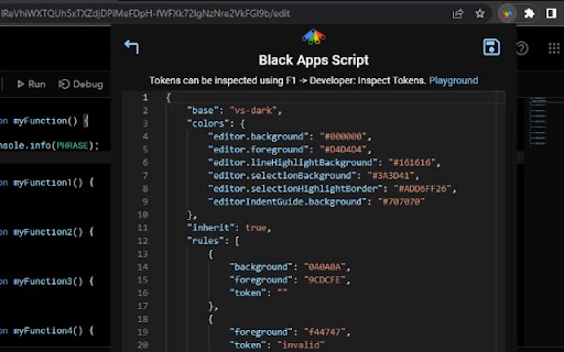 Black Apps Script screenshot