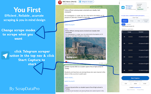 Telegram Scraper : Export posts, members , and channels screenshot