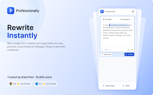 Professionally AI Email Writer screenshot
