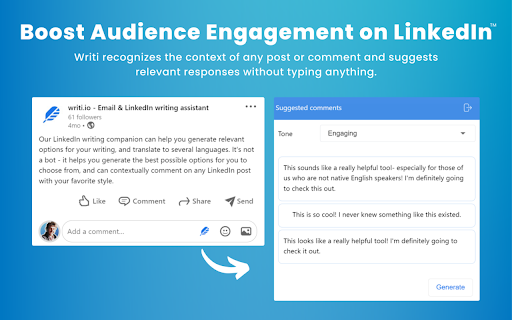 writi.io: GPT-4 Writing for LinkedIn screenshot