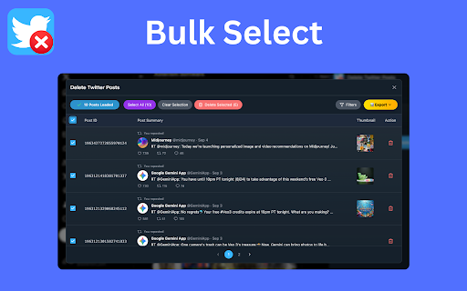 Delete Twitter Posts - Bulk Clean X Tweets screenshot