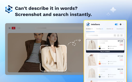 Intellens - Search Products by Image on AliExpress, Amazon screenshot