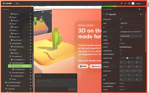 Needle Inspector — DevTools & MCP for three.js screenshot