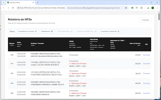 Baixar NFSe Nota Fiscal de Serviço Eletrônica Emitidas e Recebidas screenshot