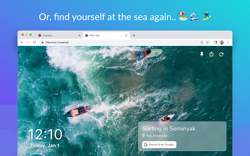 TravelMonkey - new tab for travellers screenshot