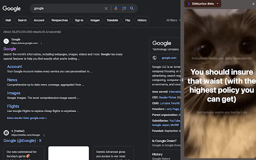 Spotify Side Lyrics screenshot