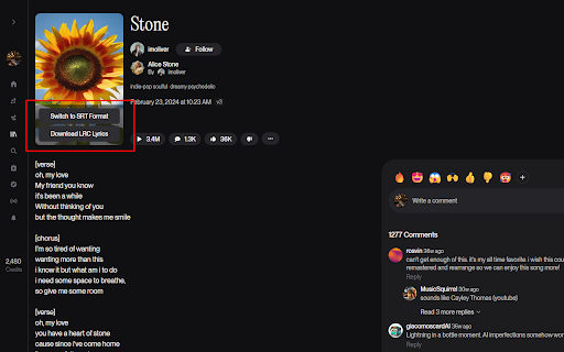 Another Suno Lyrics Downloader screenshot