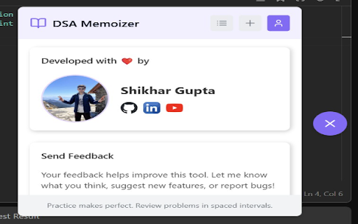 DSA Memoizer screenshot