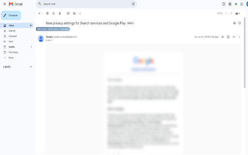Word Counter for Gmail™ - Email Reading Time screenshot