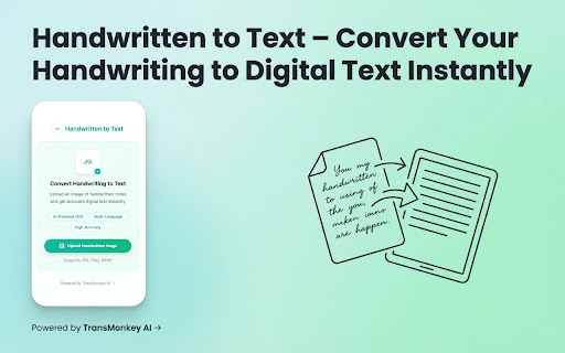 Handwritten to Text screenshot