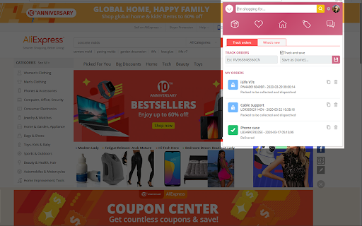 Shopping & Tracking Helper screenshot