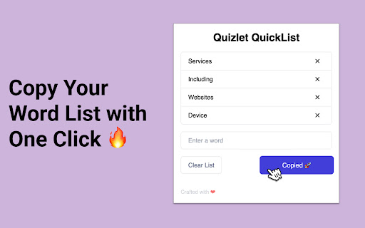 Quizlet QuickList screenshot