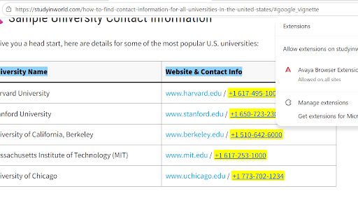 Avaya Browser Extension For Nexus screenshot