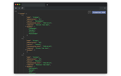 JSON Formatter screenshot