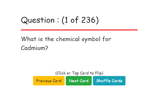 Flash Cards : Periodic Table of Elements screenshot