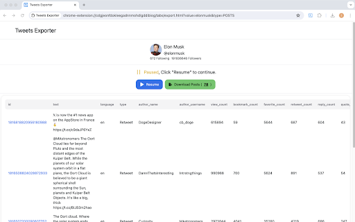 Twitter Comment Export Tool screenshot