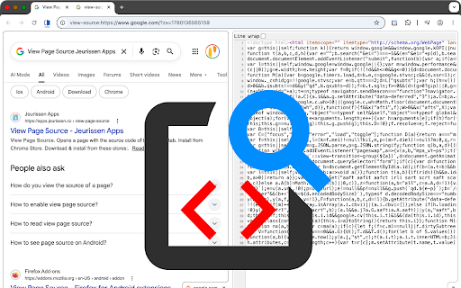 View Page Source screenshot